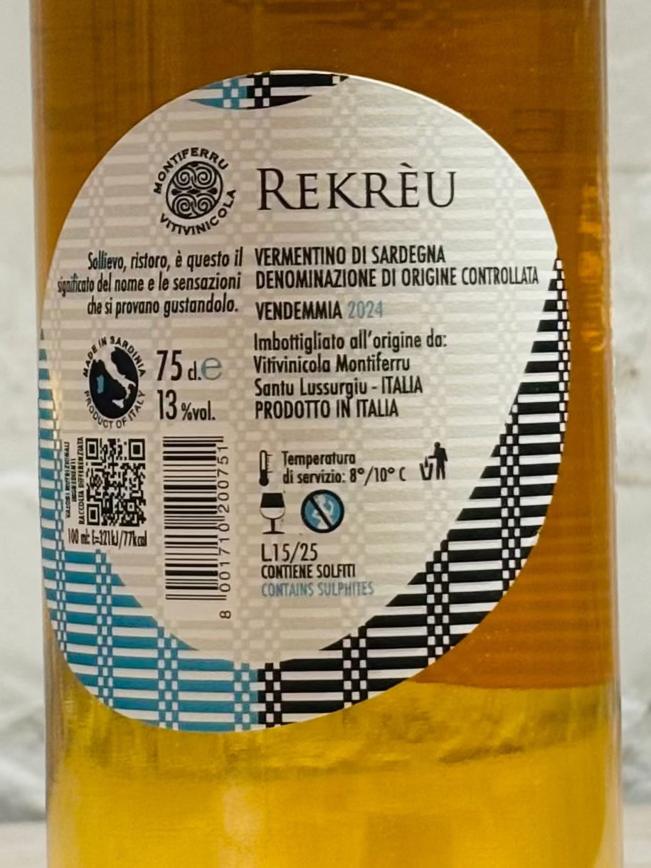 Rekrèu DOC, Vermentino di Sardegna 75 cl