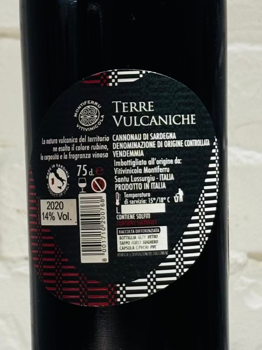 Terre Vulcaniche DOC, Cannonau di Sardegna 75 cl